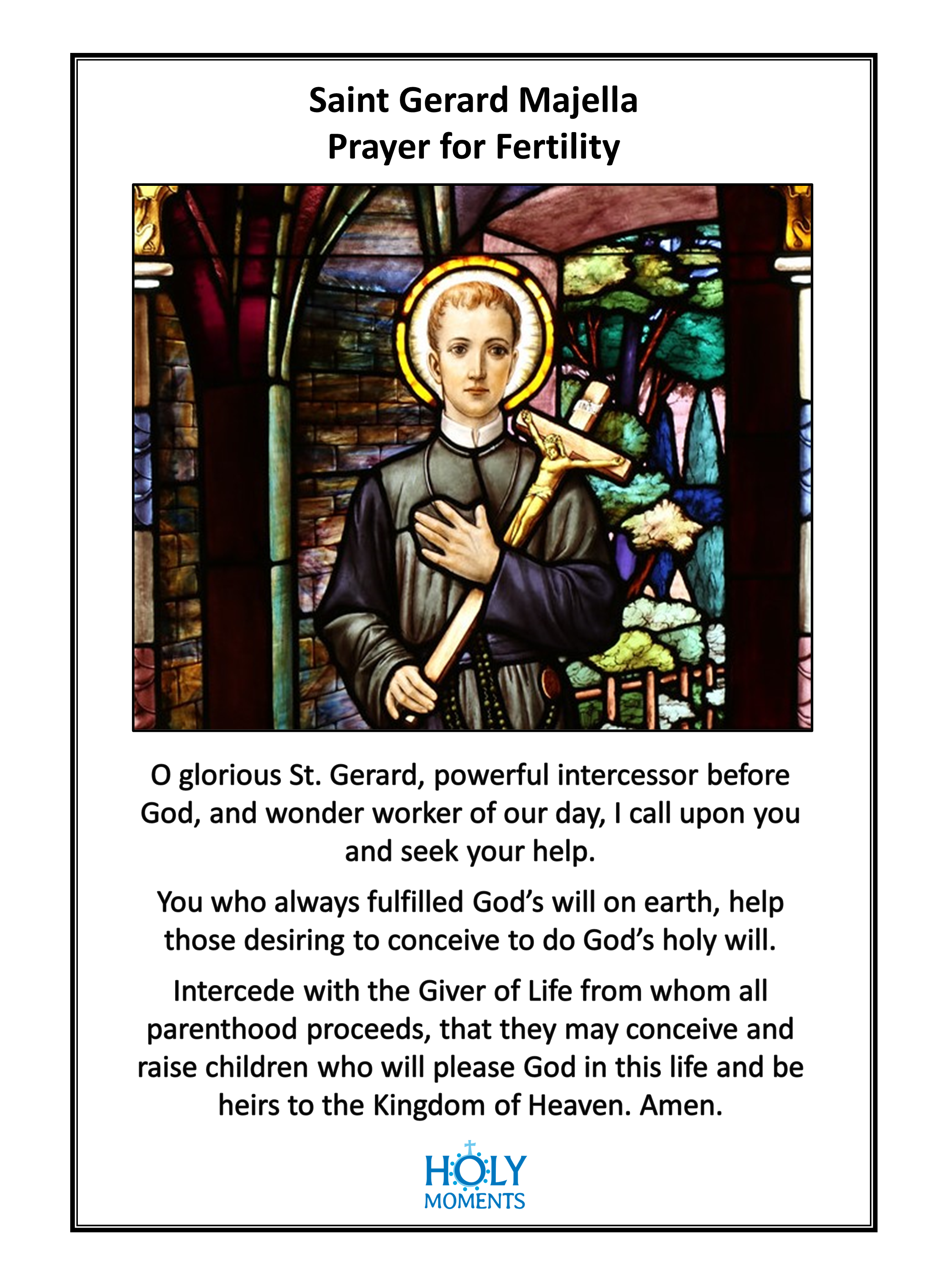 St Gerard Majella Prayer for Fertility