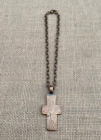Bronze Rearview Mirror Hanging Cross, Antique Replica Coptic Cross, Christian Car Accessory, Adjustable Length, Cross to hang from Mirror