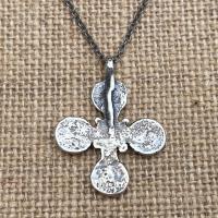 Sterling Silver Stigmata Cross, from 15th Century, Five Wounds of Jesus Cross, Cross Pendant Necklace, Antique Replica, Jesus Christ Cross