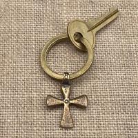 Bronze African Cross Key Ring, Antique Replica Cross, Folds to be compact, High quality solid bronze, Gift Idea for Christian, Unisex Ring