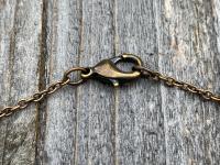 Bronze Saint Joseph French Medal, Antique Replica, Necklace, Priez Pour Nous, Oratoire St Joseph, Mont Royal, Montreal Quebec, Father Gift
