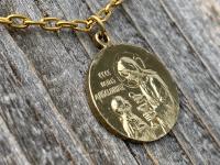 Gold First Communion Medal Pendant on a Gold Necklace, Antique Replica, 1st Communion Necklace, Eucharist Necklace, First Communion Jewelry