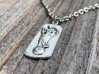 Silver Plated Our Lady of Mental Peace Pendant Necklace, Silver Blessed Virgin Mary Medal Pendant, Antique Replica, Anxiety Stress Comfort