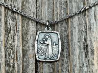 St Francis of Assisi Sterling Silver Blessing Prayer Medal Pendant Necklace, Saint Catholic Italian, Antique Replica, May the Lord Bless You