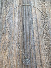 St Gerard Majella & St Colette of Corbie Sterling Silver Cluster Necklace, Patron Saints of Fertility + Expectant Mothers, Antique Replicas
