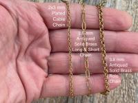 Add Antiqued Gold Chain Necklace, Antique Gold Chain Styles in Various Lengths, Rolo, Long & Short, or Cable style, to your order