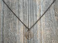 Bronze Large French Miraculous Medal, Antique Replica, Big Round Miraculous Medal, Bronze Miraculous Pendant Necklace, by OBC, from France
