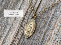 Antique Gold Immaculate Conception & Sacred Heart of Jesus French Antique Replica Medallion, Our Lady of Lourdes, Signed Penin Lyon France