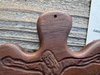 Walnut ByRon PalmCross with Engraved Crucified Christ, *Has TOP HOLE to add a cord*, Palm Comfort Cross, Hand Engraved and Artisan Handmade
