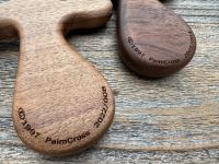 Walnut ByRon PalmCross with Engraved Crucified Christ, *Has TOP HOLE to add a cord*, Palm Comfort Cross, Hand Engraved and Artisan Handmade