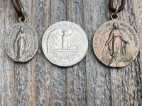 Palm Crucifix Single Decade Rosary, Walnut ByRon PalmCross with Engraved Crucified Christ, Hand Engraved and Artisan Handmade