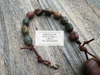 Palm Crucifix Single Decade Rosary, Walnut ByRon PalmCross with Engraved Crucified Christ, Hand Engraved and Artisan Handmade