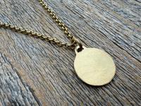 Antique Gold St. Peregrine Medallion - Antique Replica of Small French Medal - Patron Saint of Cancer - Saint Peregrinus Laziosi, Pellegrino