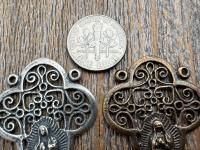 Large Our Lady of Guadalupe Rosary Center, Sterling Silver or Bronze, Antique Replica Big Rosary Centerpiece, Blessed Virgin Mary Parts