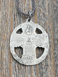 Sterling Silver 5-Way Cross Medal Necklace, Antique Reproduction Scapular, 4-Way Catholic Unisex Pendant, Sacred Heart, Miraculous Medal