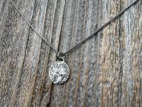 St. Peregrine Sterling Silver Antique Replica Medallion - Patron Saint of Cancer - Saint Peregrinus Laziosi, Pellegrino - Small French Medal