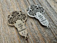 Large Our Lady of Guadalupe Rosary Center, Sterling Silver or Bronze, Antique Replica Big Rosary Centerpiece, Blessed Virgin Mary Parts