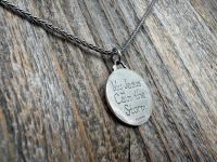 Antiqued Sterling Silver Jesus Calms the Storm Pendant, Antique Replica of Rare Medallion, Hand Engraved "My Jesus Calm the Storm", Necklace
