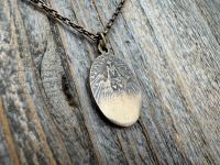 Bronze Oval French Miraculous Medal Pendant, Antique Replica of Rare Adolph Penin Signed Miraculous Medallion from France, Antiqued