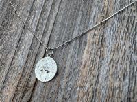 Fertility Saint Colette of Corbie Shiny Sterling Silver Medallion Pendant, Antique Replica French Artist Tricard, Saint of Expectant Mothers
