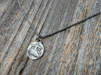 Antiqued Sterling Silver Jesus Calms the Storm Pendant, Antique Replica of Rare Medallion, Hand Engraved "My Jesus Calm the Storm", Necklace