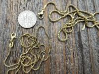 Gold Vermeil, 14k Gold over Solid Sterling Silver Box Chain Necklace Options, 1.1mm or 1.8mm Thickness, High Quality Gold Chain Necklace