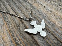 Sterling Silver Holy Spirit Dove Necklace, Descending Dove Pendant, Antique Replica Holy Ghost Pendant, Reproduction of French Antique Piece