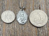 Sterling Silver St Thérèse of Lisieux Medallion, Antique Replica of Rare French Medal by Paul Brandt, Saint Therese of the Child Jesus Medal