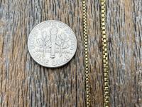 Gold Vermeil, 14k Gold over Solid Sterling Silver Box Chain Necklace Options, 1.1mm or 1.8mm Thickness, High Quality Gold Chain Necklace