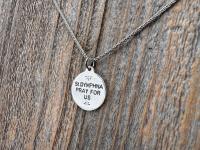 Shiny Oxidized Sterling Silver St. Dymphna Medallion, Antique Replica Medal Pendant, Saint of Anxiety, Mental Illness, Chain Necklace Option