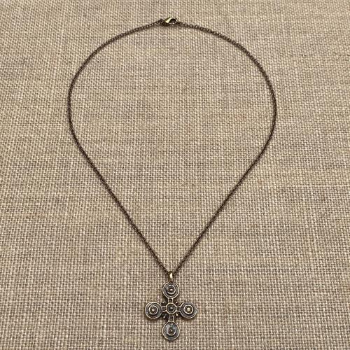 Bronze Five Wounds of Christ, Stigmata Cross Pendant Necklace, 15th Century Antique Replica Cross, Antiquity, Five Holy Wounds, 5 Wounds of