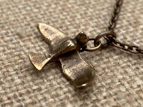 Bronze Holy Spirit Flying Dove Pendant on Necklace, Antique Replica, Cable Chain, Holy Spirit Medal, Holy Spirit Dove Necklace, Confirmation