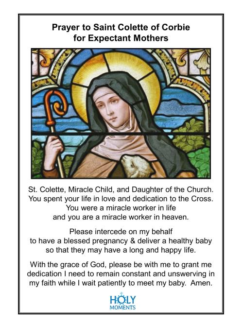 Fertility Saint Colette of Corbie Small Gold Antique Replica Medal and Necklace, By French Artists Penin & Karo, 2-sided Medallion Charm