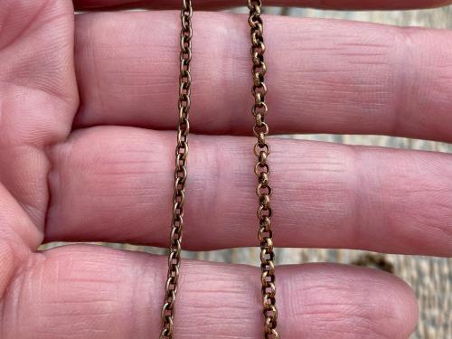 Add Oxidized SOLID Bronze Rolo Chain Necklace, Solid Antiqued Brass 2.7mm Rolo Chain in Various Lengths, to your order