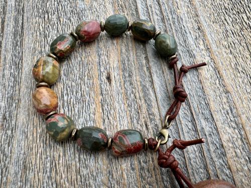 Palm Crucifix Single Decade Rosary, Walnut ByRon PalmCross with Engraved Crucified Christ, Hand Engraved and Artisan Handmade