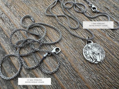 St. Peregrine Sterling Silver Antique Replica Medallion - Patron Saint of Cancer - Saint Peregrinus Laziosi, Pellegrino - Small French Medal