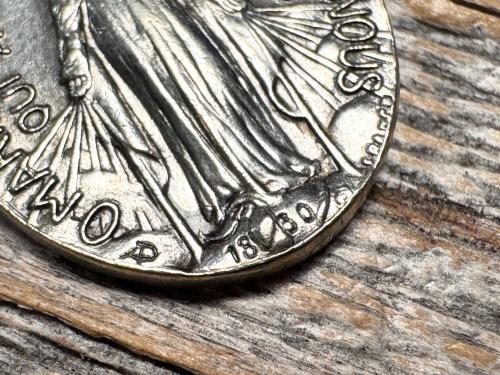 Sterling Silver Oval French Miraculous Medal Pendant, Antique Replica of Rare Adolph Penin Signed Miraculous Medallion from France, Antiqued
