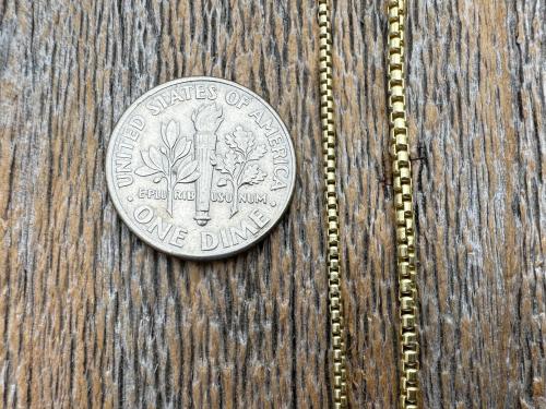 Gold Vermeil, 14k Gold over Solid Sterling Silver Box Chain Necklace Options, 1.1mm or 1.8mm Thickness, High Quality Gold Chain Necklace
