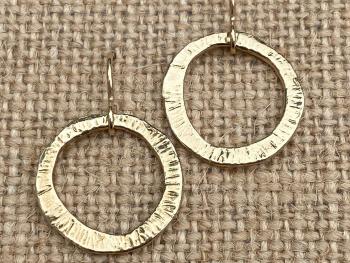 Gold Celtic Rosary Ring Earrings, Antique Replicas, Gold Hoop Earrings, Religious Gold Earrings, Unusual Irish Catholic Earrings, Dangling